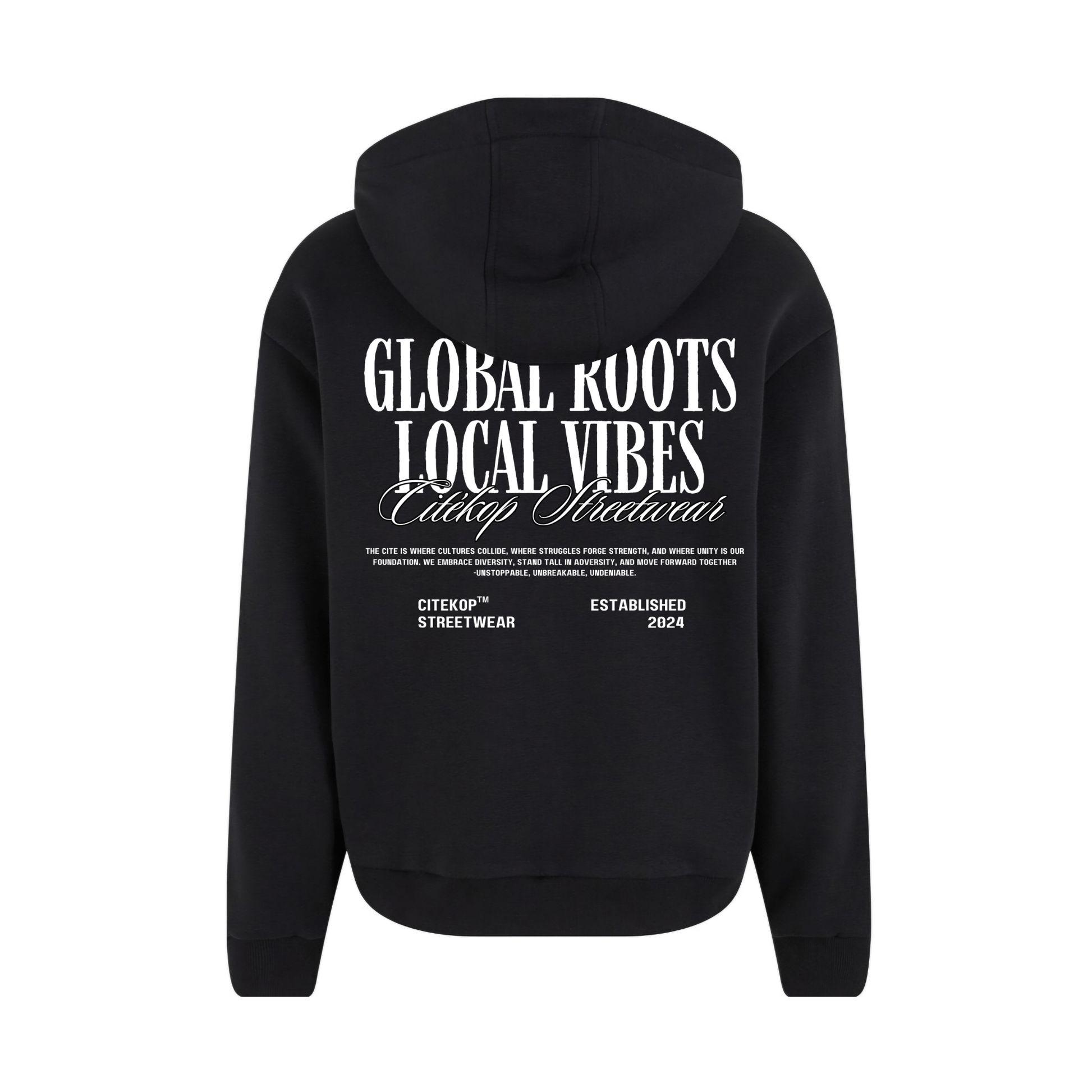 "Global Roots Local Vibes" fluffy Zip up Hoodie - CitéShop